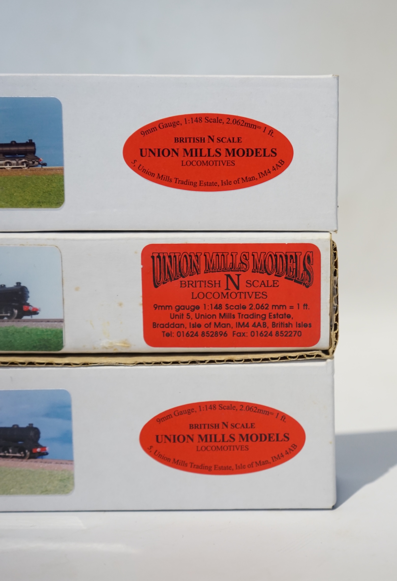 Three boxed Union Mills Models N gauge railway LNER locomotives; a Class J38, 5919, a Class J39, 1802, and a Class J39, 4857. Condition - good.